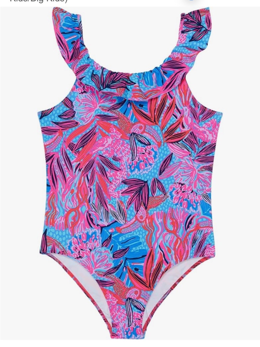 Lilly Pulitzer Girls One-Piece Swimsuit in Pink & Blue Floral
